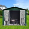 10'x8' Garden Sheds Outdoor Storage Sheds - Green / White - Image 4