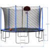 15Ft Trampoline With Basketball Hoop Inflator And Ladder (Inner Safety Enclosure) - Blue - Image 19
