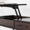 Juno - Wood Lift Top Desk With Hidden Storage And Drawer - Dark Brown - Image 3
