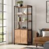 Kelsey - Large Bookshelf With Cabinet - Natural - Image 10