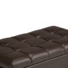 Sienna - Storage Ottoman Bench - Chocolate Brown - Image 6