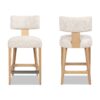 Penny - Round Arched Upholstered Counter Stool (Set of 2) - Travertine Beige - Image 2