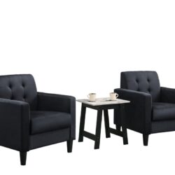 Hale - Velvet Armchairs And End Table Living Room (Set of 3) - Black