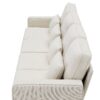 4 Seater Modern Linen Sofa With Armrest Pockets And 4 Pillows, Minimalist Style Couch - Beige - Image 8