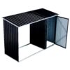 Firewood Storage Shed, Outdoor Firewood Rack, Outdoor Storage Shed With Log Holder, Firewood Shelter For Patio, Anthracite Galvanized Steel - Black - Image 11