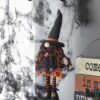 Standing Gnome With Banner & Spring Body, For Halloween Decor - Black / Orange / White - Image 8