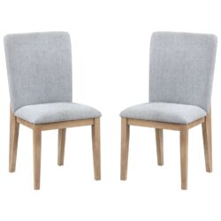 Caspian - Linen And Oak Finish Dining Chair (Set of 2) - Gray