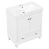 Bathroom Vanity With Sink, Combo, Cabinet With Doors And Drawer, Solid Frame And MDF Board - White - Image 24