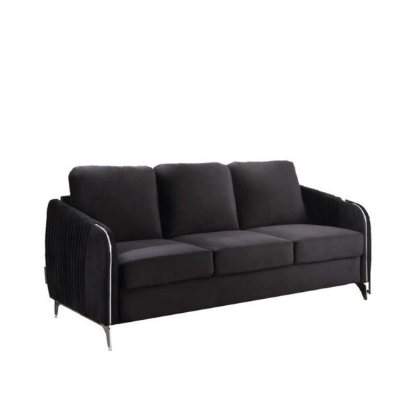 Hathaway - Velvet Modern Chic Sofa Couch - Black