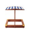 Kids Sandbox With Cover, Sand Box With Adjustable Canopy, Large Outdoor Cedar Sandpit For Backyard Play - Reddish Brown - Image 7