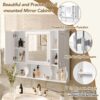 Wall Mounted Bathroom Medicine Cabinet, Modern Bathroom Wall Cabinet With Mirror, Mirror Cabinet With Open Shelves - White - Image 6
