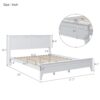 Queen Modern Solid Wood Platform Bed - White - Image 7