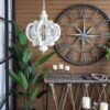 Farmhouse Chandelier, 6 Light Wood Chandelier Pendant Light Fixture With Adjustable Chain For Dining Room Living Room Entryway, Bulb Not Included - Cream - Image 5