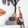 Pumpkin / Diamond Pattern, For Holiday Halloween Decor - Black White - Image 4