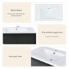 Bathroom Vanity Set With Sink, Combo Cabinet, Bathroom Storage Cabinet, Solid Wood Frame - Black - Image 7