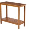 Workstation For Garden Balcony Garage, Acacia Console Potting Table - Light Brown - Image 10