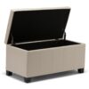 Dover - Storage Ottoman Bench - Satin Cream - Image 3