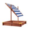 Kids Sandbox With Cover, Sand Box With Adjustable Canopy, Large Outdoor Cedar Sandpit For Backyard Play - Reddish Brown - Image 14