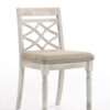 Havanna - 5 Piece Wide Contemporary Round Dining Table With Off White Fabric Chairs (Set of 5) - Vintage Walnut - Image 4