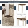 6 Piece Dining Set Classic Wooden Table And 4 Chairs With Bench For Kitchen Dining Room - Brown / Cottage White - Image 6
