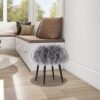 Alberta - Mongolian Sheepskin Round Ottoman - Dimensional Gray - Image 5