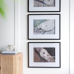 Rope Wall Art With Frame, Wall Decor For Living Room (Set of 3) - White / Black