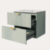 Modern Wall-Mounted Bathroom Vanity With 2 Drawers, Ideal For Small Bathrooms - Green - Image 19