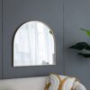 Arched Decorative Accent Mirror With Iron Frame, Wall Deor For Bathroom, Bedroom, Entryway, Mantel - Gold - Image 6