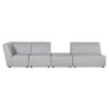 Cleo - Modular Upholstered Deep Seating Patio Armless Loveseat - Light Gray - Image 2