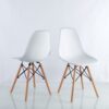 5 Pieces Dining Set, Table Cross Leg Mid-Century Dining Table For 4 - 6 People With Round MDF Table Top, Pedestal Dining Table, End Table Leisure Coffee Table - White - Image 4