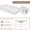 Bathroom Vanity With Sink, Combo, Cabinet With Doors And Drawer, Solid Frame And MDF Board - White - Image 9