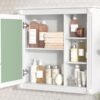 Bathroom Medicine Cabinet With Mirror, Wall Mounted Mirror Cabinet With Storage Organizer, Over The Toilet Storage White Storage Cabinet For Bathroom - White - Image 19