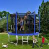 8Ft Trampoline With Basketball Hoop, Astm Approved Reinforced Type Outdoor Trampoline With Enclosure Net - Blue - Image 8