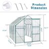 6X10Ft Polycarbonate Greenhouse Raised Base And Anchor Aluminum Heavy Duty Walk-In Greenhouses For Outdoor Backyard In All Season - Green - Image 3