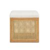 Nina - Cane Webbing Cube Ottoman - White - Image 2