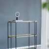 3 Tier Metal Console Table, Mirrored Shelf - Golden Black - Image 8