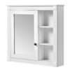 Bathroom Medicine Cabinet With Mirror, Wall Mounted Mirror Cabinet With Storage Organizer, Over The Toilet Storage White Storage Cabinet For Bathroom - White - Image 12