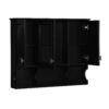 Wall Mounted Bathroom Medicine Cabinet, Modern Bathroom Wall Cabinet With Mirror, Mirror Cabinet With Open Shelves - Black - Image 14