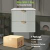 Modern Wall-Mounted Bathroom Vanity With 2 Drawers, Ideal For Small Bathrooms - Green - Image 11