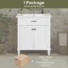 Bathroom Vanity With Ceramic Basin, Soft Close Door And Adjustable Shelves - White - Image 11