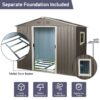 8Ft x 6Ft Outdoor Metal Storage Shed With Window (W540S00016) - Gray - Image 7