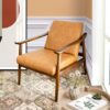 Brandon - Antique Leather Lounge Chair - Brown / Tan - Image 6