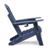Folding Outdoor Adirondack Chair (Set of 2) And Table Set, Hdpe All-Weather Folding Fire Pit Chair, Ergonomic Design Patio Lawn Chair For Outside Deck Garden Backyardf Balcony - Navy Blue - Image 7