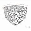Kiana - Square Woven Outdoor / Indoor Pouf - Black / White - Image 6