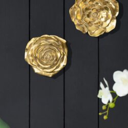 Rose Hanging Wall Accents (Set of 2) - Gold