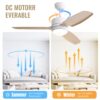 Ceiling Fan With Lights 3 ABS Blades 6 - Speed DC Motor Remote Control For Bedroom - White - Image 4