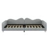 Full Size Upholstered Daybed, Sherpa Fabric Sofabed With Cloud-Shaped Backrest, No Box - Spring Needed - Gray - Image 4