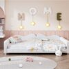 Full Size Upholstered Daybed, Sherpa Fabric Sofabed With Cloud-Shaped Backrest, No Box - Spring Needed - White - Image 11