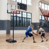 Portable Basketball Hoop Basketball System 4.76-10Ft Height Adjustable For Youth Adults LED Basketball Hoop Lights, Colorful Lights, Waterproof, Super Bright To Play At Night Outdoors, Good Gift For Kid - Black - Image 4