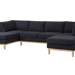 Hallie - Wide Sherpa Double Chaise U-Shape Sectional Sofa - Black